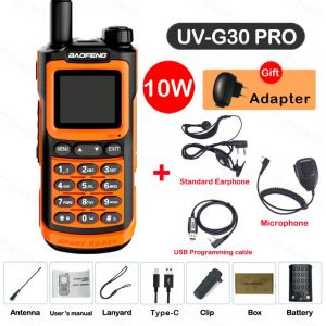 2025 Baofeng UV-G30 Pro talkie-walkie longue portée Portable 1000 canaux jambon FM Radios UHF VHF USB-C Charge Radio bidirectionnelle étanche - Type G30-Orange-Kit 8 - Neuf