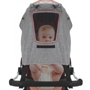 Pare-Soleil Pour Poussette, Auvent Pour Voiture, Protection Solaire Uv 50+ Réglable Avec Sac De Rangement - Gris Universelle - Neuf