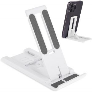 Blanc Pliable Réglable Bureau De Titulaire Téléphone, Téléphone Cellulaire, Titulaire Du Bureau De La Cellule De Titulaire Téléphone Compatible Avec Tous Les Téléphones Portables - Neuf