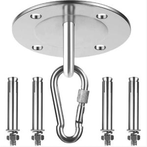 jeu de crochets de plafond en acier inoxydable, parfaits pour la fixation au plafond de sacs de frappe ou de si&egrave;ges suspendus - Neuf