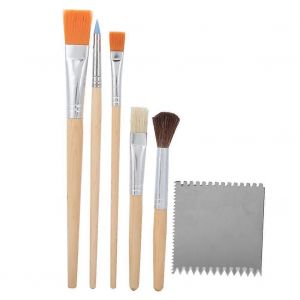 Lot De 5 Pinceaux De Sculpture Et 1 Feuille De Fer Mat Pour Bricolage,Outils De Mod&eacute;lisation - Neuf