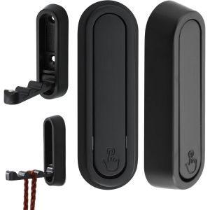 2 Pi&egrave;ces Crochets Mural 7 x 2 CM, Pat&egrave;re Murale crochets r&eacute;tractables, Crochet Pliant 90 Degr&eacute;s, Pratique et Durable, Pour Cuisine, Salle de Bain, Noir - Neuf