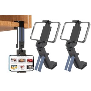 Lot de 2 supports de t&eacute;l&eacute;phone portables r&eacute;glables, support de voyage et fixation de bureau. - Neuf
