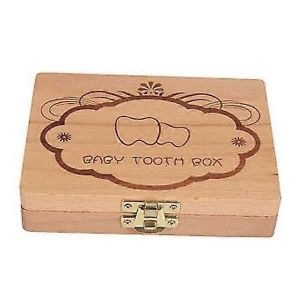 Bo&icirc;te de rangement en bois pour dents de lait, organiseur cr&eacute;atif pour enfants et b&eacute;b&eacute;s de 3 &agrave; 6 ans (dents)-Macarons - Neuf