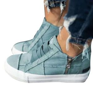 Chaussures De Soutien De L'arche À Ressort Semelle Épaisse Chaussures En Toile Décontractées Avec Fermeture À Sangle Élastique Mise En Place Rapide Pour Les Femmes Quotidiennement Bleu,40 - Neuf