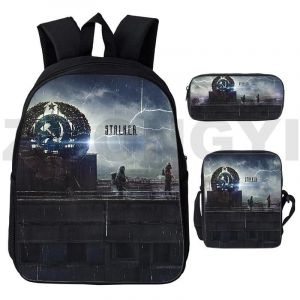 Lot de 3 sacs à dos STALKER 2 Heart of Game 3D Stalker 2 Shadow pour écolier, cartable, trousse à stylos, sac à dos Anime - Neuf