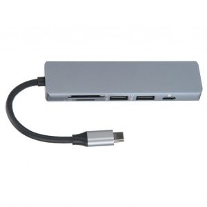 HJLIAN Adaptateur de concentrateur Type-C 6 en 1, adaptateur de station d'accueil Type-C vers HDMI, accessoire informatique - Neuf