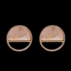 Boucles D'oreilles Pendantes Geometriques Creuses En Alliage De Coquillage Pour Femme (Blanc) - Neuf