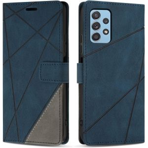 Kal-Etui Coque Pour Galaxy A52s 5g / Galaxy A52, Protection Housse En Cuir Pu Portefeuille Livre Pour Galaxy A52s 5g / Galaxy A52, Emplacements Cartes, Fonction Support, Bleu - Neuf