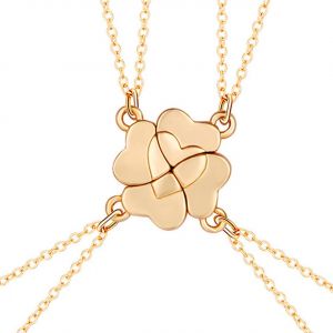 Kal-Collier D'amitié Pour 4, 4 Meilleurs Amis Collier Bff Collier Pour 4 Filles Correspondant À Quatre Feuilles Pendentif Soeur Collier Pour Les Femmes Graduation Anniversaire - Neuf