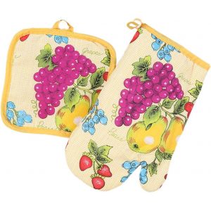 Gant De Four Anti Chaleur Gant De Cuisine Manique Pour Le Four Contre La Chaleur,Lot De 2 Gants De Four & Maniques,Four Anti Chaleur Extra-Longue Pour Barbecue,Cuisine,Griller,Micro-Ondes - Neuf