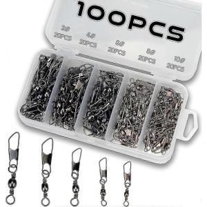 &Eacute;merillon De P&ecirc;che Snaps &Eacute;merillon Roulant Avec Boutons-Pression De S&eacute;curit&eacute; Ligne De Leurre De P&ecirc;che Au Baril - Neuf