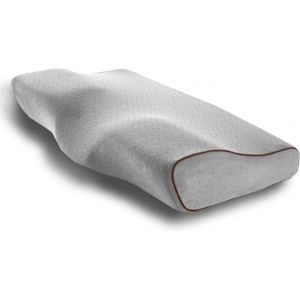 KALANKA-Oreiller Ergonomique en Mousse &agrave; M&eacute;moire de Forme Oreiller Cervical Hypoallerg&eacute;nique Respirant Amoivible et Lavable Soutien du Cou pour Dormir sur Le C&ocirc;t&eacute; et sur Le Dos - Gris 1 - Neuf