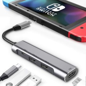 Hub multiport AV num&eacute;rique USB Type C vers HDMI, Adaptateur USB-C (USB3.1) Chargeur PD pour Nintendo Switch, Station d'accueil HDMI 4K Portable pour Samsung Dex Station S22/S21 - Neuf