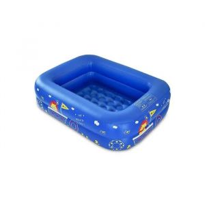 Piscine Pataugeoire Gonflable Pour Enfants 115x85x33 Cm Bleue En Pvc Robuste Avec 2 Anneaux Pour Jardin Et Balcon S&eacute;curis&eacute;e - Neuf