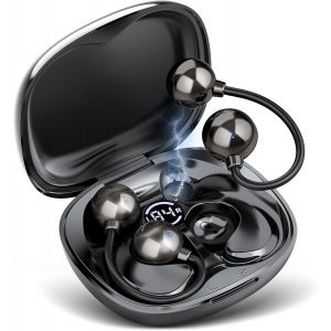 KALANKA-Open Ear &Eacute;couteurs Bluetooth 5.4 avec Basse Profonde Et Appel Clair, Ecouteurs Bluetooth sans Fil Sport Ultra Confortables sans Avoir &agrave; P&eacute;n&eacute;trer Profond&eacute;ment dans Le Canal Auditif - Neuf