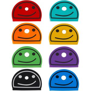 Asas-24 Pcs 2.5cm Couvre Clef De Capuchon Clé Identificateurs De Clés À Visage Souriant Marqueurs Pour Clés Standard Plates Et Fines(Pas Pour Les Clés De Forme Irrégulière),8 Couleurs - Neuf