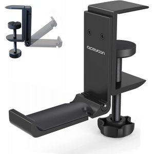 KALANKA-Support Casque Pliable Porte Casque Universel Réglable en Aluminium Headset Stand Bureau avec Organiseur de Câble pour Tous Les Casques de Jeu/écouteurs de Bureau(Noir) - Neuf