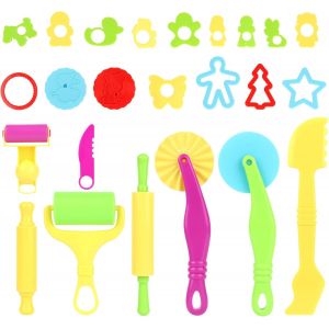 24 Pi&egrave;ces Accessoire P&acirc;te &agrave; ModelerP&acirc;te &Agrave; Modeler pour EnfantsMoulesFormeRouleau &agrave; P&acirc;tisserieOutils P&acirc;te &agrave; Modeler pour FillesGar&ccedil;ons (Plastique) - Neuf