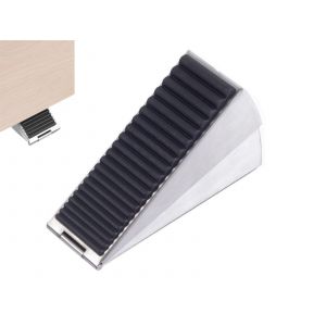 Cale de porte r&eacute;glable &agrave; ressort en acier inoxydable argent&eacute;e - Neuf