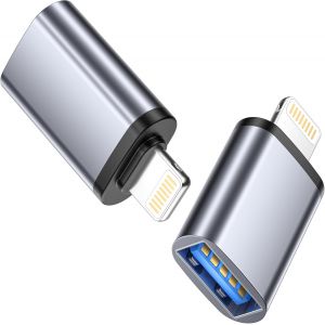 MEVRONISSHOP-Adaptateur USB vers Lightning (Lot de 2), Adaptateur USB iPhone Adaptateur OTG USB 3.0 Pour iPhone 14 13 12 11 Pro Max/iPad Pro,Air, Compatible avec cl&eacute;s USB, Claviers MIDI, Souris et Ap - Neuf