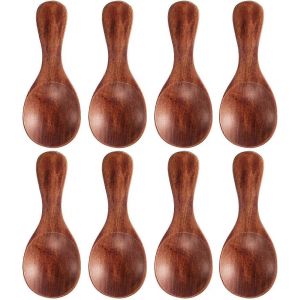 8 Pi&egrave;ces Petites Cuill&egrave;res En Bois Mini Cuill&egrave;res En Bois Cuill&egrave;res &Agrave; Manger Faites &Agrave; La Main - Neuf