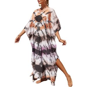 Femme Robe De Nuit Kimono Maxi Cache-Maillot Robe De Plage Bikini D'été - Neuf