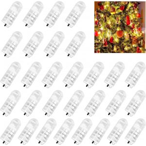 KAL-Lot De 30 Mini Lampes Led - Lampions Led - Blanc Chaud - Avec Interrupteur Pour Ballon En Papier - Pour Noël, Mariage, Fête, Anniversaire - Blanc Chaud - Neuf