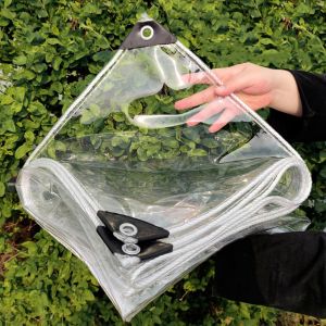 ChenQuanSarl-Bâche Transparente, 1 X 2 M, Imperméable Avec ?illets, Bâche En Vinyle Pvc Robuste, Rideau En Plastique Transparent Pour Terrasse, Jardin, Crèches - Neuf