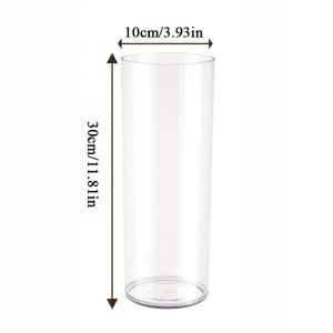 Vase &Agrave; Fleurs &Agrave; Intervalles En Acrylique Transparent,Grand Vase En Plastique Incassable,Articles De D&eacute;coration Pour La Maison,D&eacute;corations Pour La Maison,1pc.10x30cm - Neuf