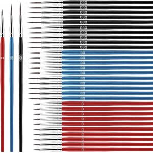 Tianyi-Lot De 30 Pinceaux De Peinture De Détail, Pointe Fine Par Numéros Avec 3 Tailles #0#00#00#000, Micro Pinceaux Pour Modélisme, Peinture Acrylique Miniature (Mélange De Couleurs) - Neuf