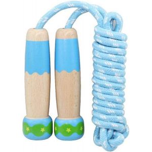 Corde À Sauter Réglable En Coton Pour Enfants ¿ Corde À Sauter Tressée Légère Avec Poignées En Bois Confortables Pour Le Plaisir Et La Forme Physique - Neuf