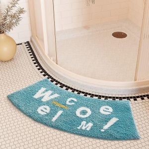 Tapis De Salle De Bain Incurvé Welcome,Tapis De Douche D'angle Tapis De Salle De Bain Antidérapant Quadrant Tapis De Salle De Bain Incurvé Sc - Neuf