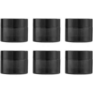 6 Pièces 10ml Pots en Aluminium Vide Rond Noir Mat Petit Cosmétiques Pot Conteneurs Conteneurs Cosmétiques Vide Pots de Voyage Rondes for Fait Main Bougies Crème Baume Voyage - Neuf