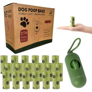 Letnerny-Lot De 270 Sacs De Pour Chien, Chat, Animal Domestique &iquest; Sacs &Agrave; D&eacute;jections Pour Animaux De Compagnie Avec Distributeur &iquest; Convient Pour Quitter La Maison &iquest; Eco Friendly &iquest; 270 Sacs En 18 Roule - Neuf