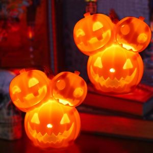 Jgd-2 Pi&egrave;ces Led Bougie Citrouille Halloween, Lanternes D&eacute;coratives Pour Halloween, Halloweens Decoration Interieur Exterieur, Citrouille Decorative Pour Halloweens Cadeaux Enfants Chambre Salon - Neuf