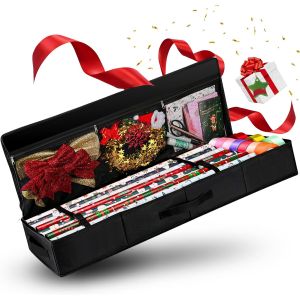 Mevronisshop-Sac De Rangement Papier Cadeau 600d Oxford Imperm&eacute;able, Ind&eacute;chirable, 90x30x12 Cm Sac Rangement Papier Cadeau Avec Compartiments - Neuf