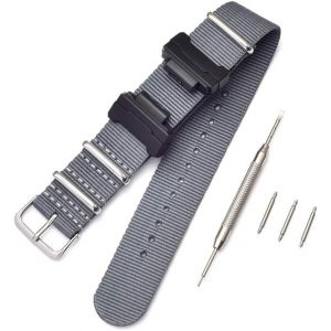 Kal-Nato Nylon Bracelet Compatible Avec Casio G-Shock Ga-110 120 Ga-400 Gd-100 Dw-5600 Gls-8900 Canvas Men Bracelet Band Black Adapters - Neuf