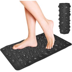 Kal-Tapis De Pierre De Massage Des Pieds Noir, 50x30cm Tapis De Massage Des Pieds Avec Galets, Tapis De Massage Des Pieds En Eva, Tapis De Réflexologie Plantaire Pour Lindern Müde Muskeln Und Schmerz - Neuf