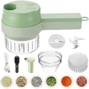 4 En 1 Coupe-Légumes Électrique Ensemble Trancheuse À Ail Portable Hachoir À Aliments Multifonctionnel Hachoir À Légumes Rechargeable Portable Pour Ail Poivre Oni - Neuf