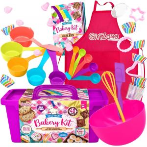 SUBZONAL-Cadeau pour Les Filles Kit Cuisine Enfant - Ensemble de P&acirc;tisserie du Petit P&acirc;tissier, Contient des Ustensiles, Un Tablier de Cuisine Cadeaux Enfants Loisir Cr&eacute;atif pour Enfants - Neuf