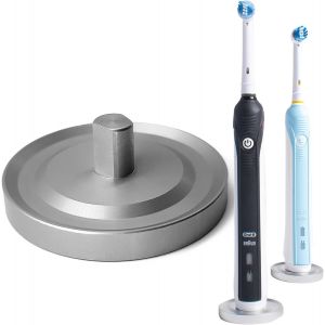 NSIECD-Compatible avec Les Supports de brosses à Dents électriques Oral-B pour Salle de Bain, en Aluminium, Compatible Uniquement avec Les brosses à Dents électriques Oral B (Oral B/Argent) - Neuf