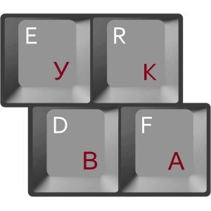 Autocollants pour clavier russe cyrillique lamin&eacute; avec lettrage rouge sur fond transparent pour ordinateur de bureau, ordinateur portable - Neuf