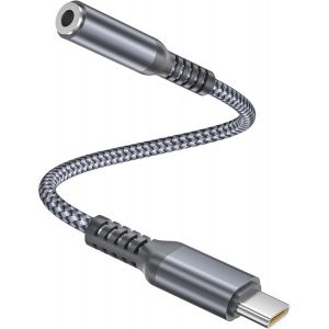 MEVRONISSHOP-iPhone 16 16e 17 Aux Adaptateur 0.6FT/0.18M,USB C vers 3.5mm Audio Convertisseur,Type C vers Jack 1/8 Pouce pour Apple 15 Pro Max Plus,iPad 10 Pro Mini 6,Samsung Galaxy S25 S24,Z Fold Fl - Neuf