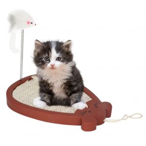 Hjlian Jouet Interactif Pour Chat Et Chaton, Cloche En Plastique, Planche A Gratter Suspendue (Marron) - Neuf