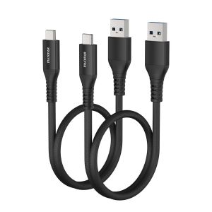 Câble USB C Court 50cm/0.5M 2Pack 10Gbps Câble de données USB3.2 Gen2 Type C Android Auto QC3.0 Chargeur Rapide USB A à C 3.1A pour Samsung Note20 Galaxy S23/S22/S21 Z Flip5 Pixel 8 Pro noir - Neuf