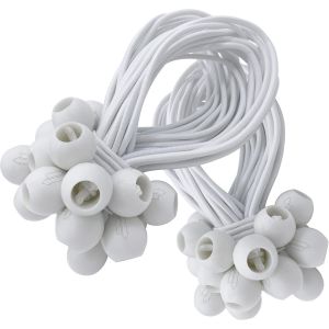 CHECARZHN--NO1-50 Tendeurs Elastique Avec Boule Pour Remorque, Bache, Camping, Pavillon, Rideaux, Tente Etc. | Petit Sandow Corde Élastique En Blanc - Neuf