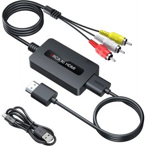Sunnatch Câble convertisseur RCA vers HDMI avec câbles HDMI et RCA,Adaptateur RCA HDMI RCA,convertisseur Composite CVBS AV vers HDMI,convertisseur d'entrée HDMI RCA - Neuf