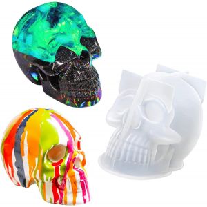 Moule À Bougie 3d En Forme De Tête De Mort, Pour Halloween, En Silicone, En Époxy, Pour Décoration D'intérieur, Pour Savon, Pour Fête D'halloween - Neuf
