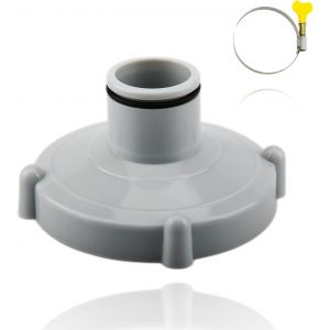 Adaptateur pour Tuyau d¿Aspiration-Adaptateur pour Tuyau de Piscine Compatible avec les Systèmes de Filtration pour Piscines Quick-Up Intex et Bestway$ (Ø 80 mm à Ø 32 mm) $avec Collier de Serrage - Neuf